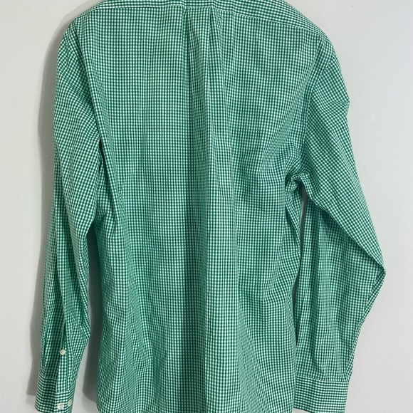 Brooks Brothers 1818 orig polo Regent Mens Size Large Shirt Green Check - Picture 3 of 9